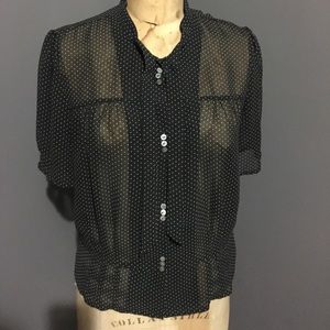 Sheer polka dot blouse
